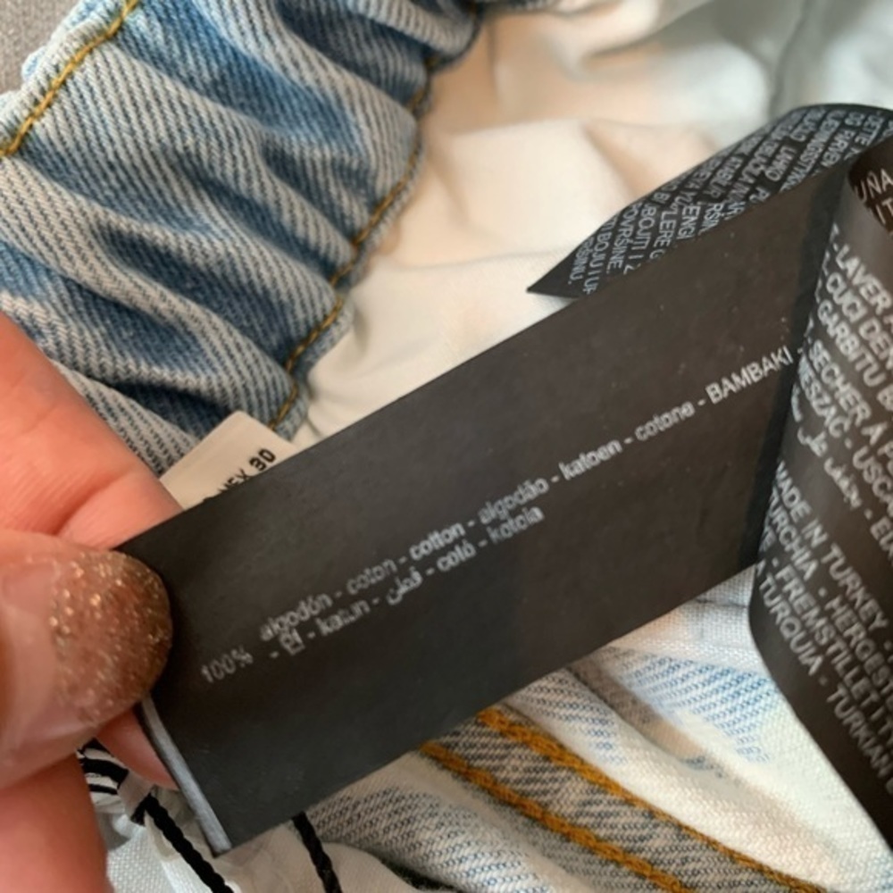 Zara Bleached Blue and Cream Jean Shorts - Picture 12 of 16